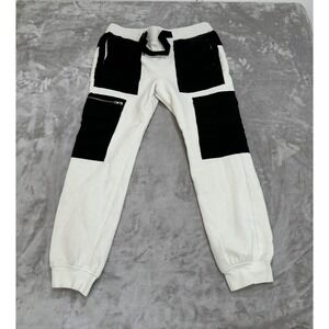 PACSUN Joggers Men's Size Medium Black‎ and White Cargo Utility Style Drawstring